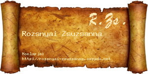 Rozsnyai Zsuzsanna névjegykártya